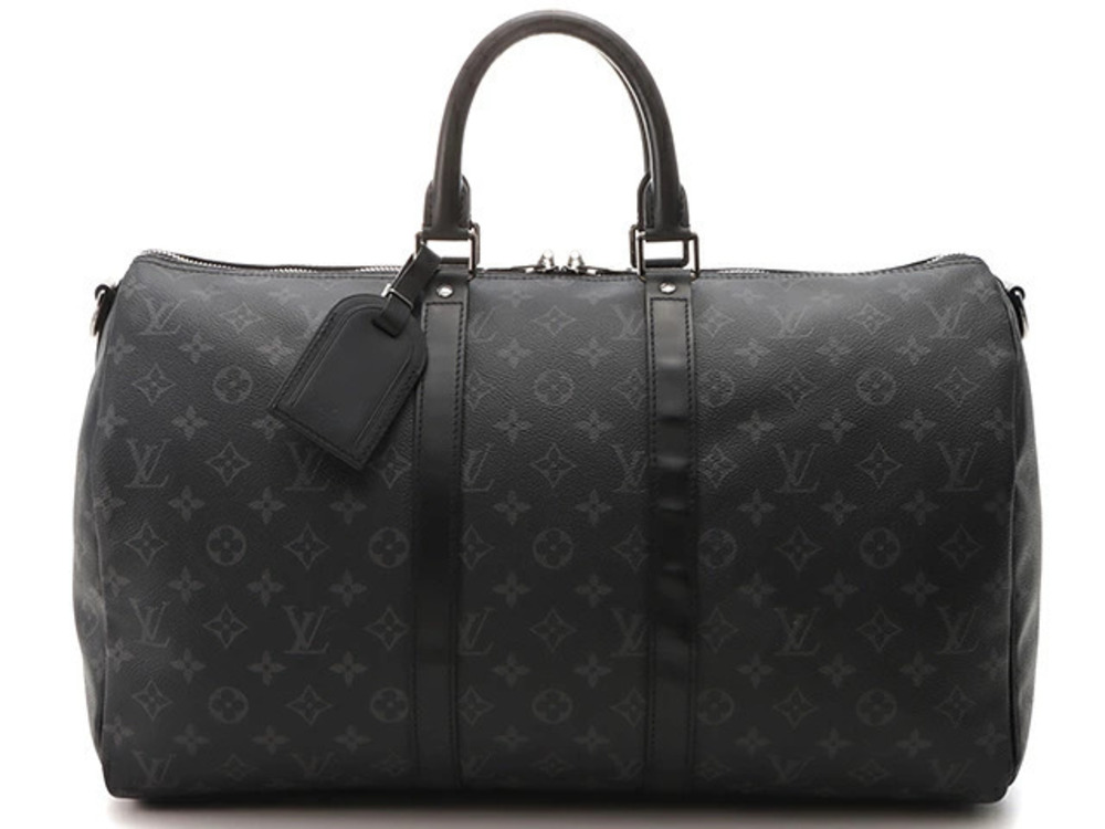 LOUIS VUITTON Bag Keepall Bandouliere Monogram Eclipse Black